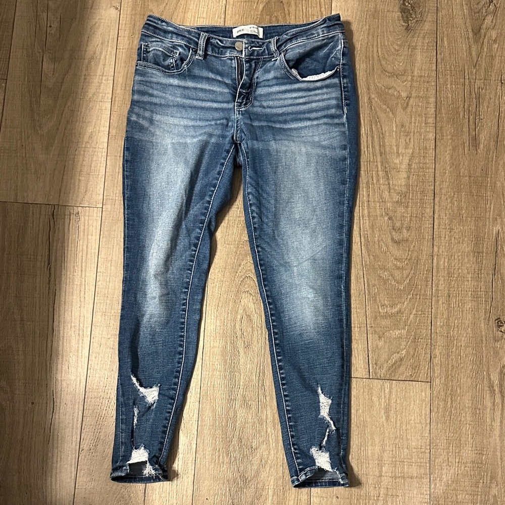 BKE Blue Distressed Skinny Jeans
